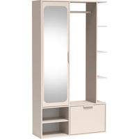 GARDEROBE Mela mit Spiegel, Sitzbank & Kleiderstange – 100/189/33 cm – Kaschmir - Kaschmir/Beige, Holzwerkstoff/Metall (100/189.4/33cm) - WFL GROUP