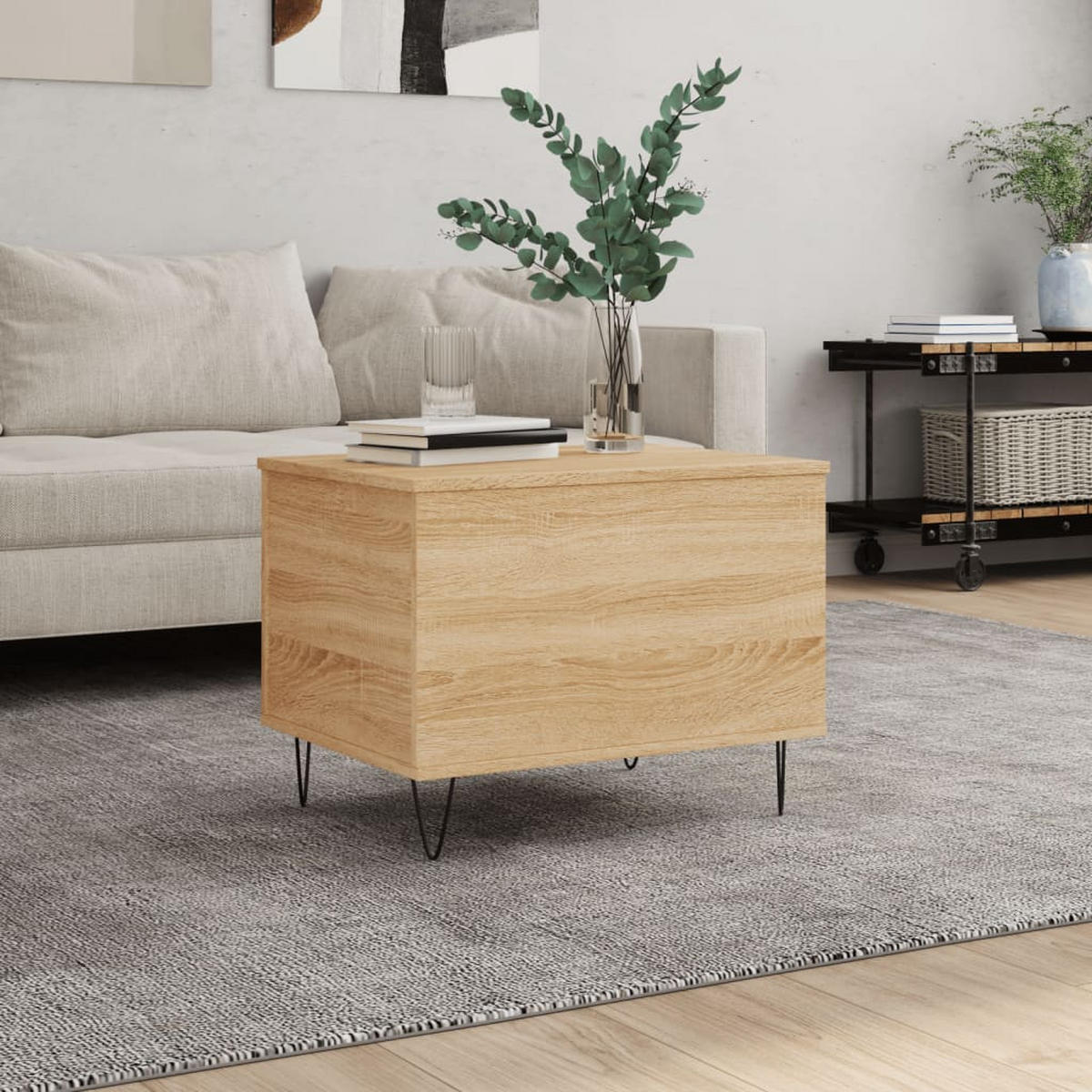 COUCHTISCH Sonoma-Eiche 60x44,5x45 cm Holzwerkstoff - Hellbraun, Holzwerkstoff (60/44.5/45cm) - furnicato
