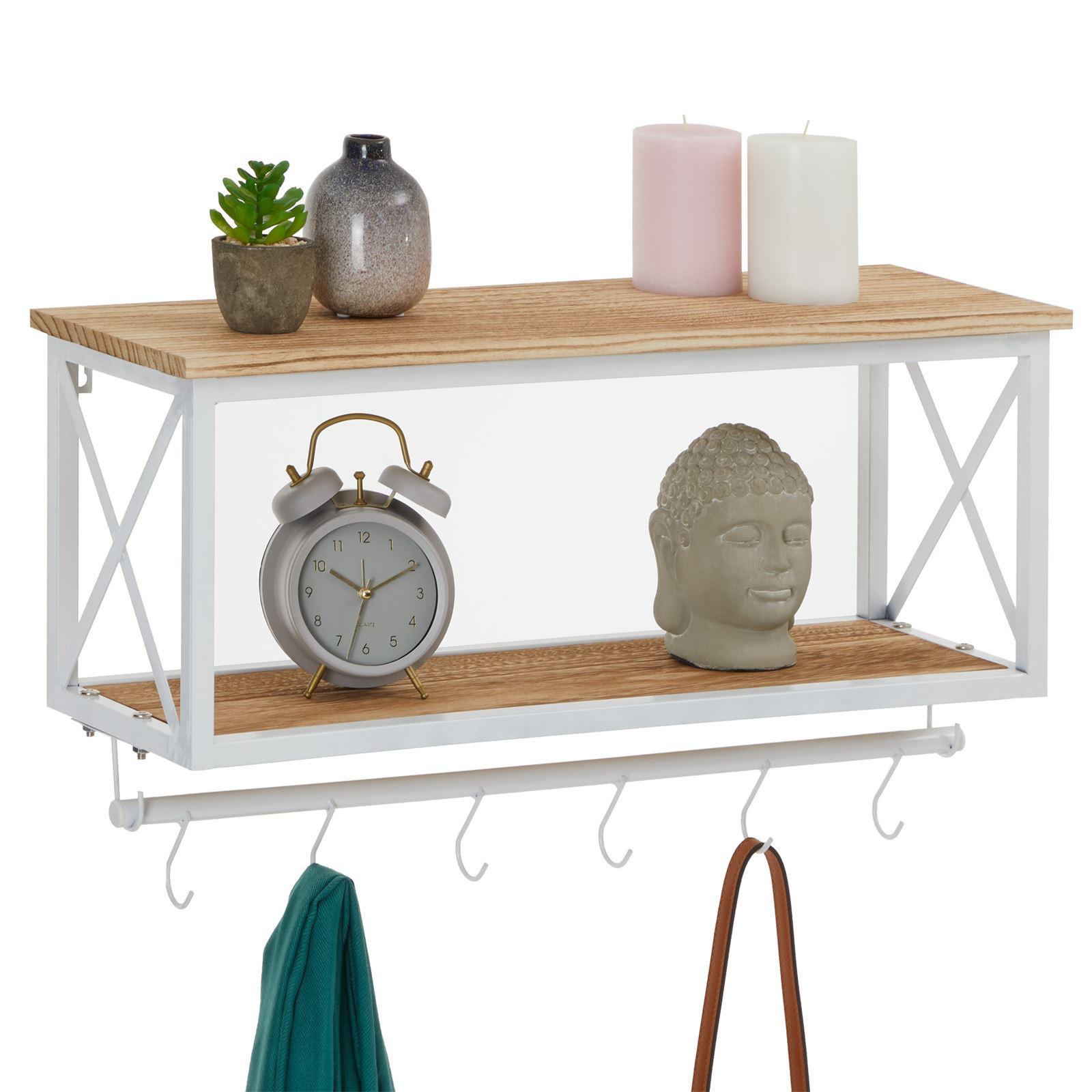 WANDGARDEROBE ARMANDO - Weiß/Braun, Metall (62/35/20cm) - CARO-Möbel