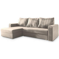 ROHOVÁ SEDAČKA CARL béžová - šedá/béžová, dřevo/textil (236/150cm) - MASSENO