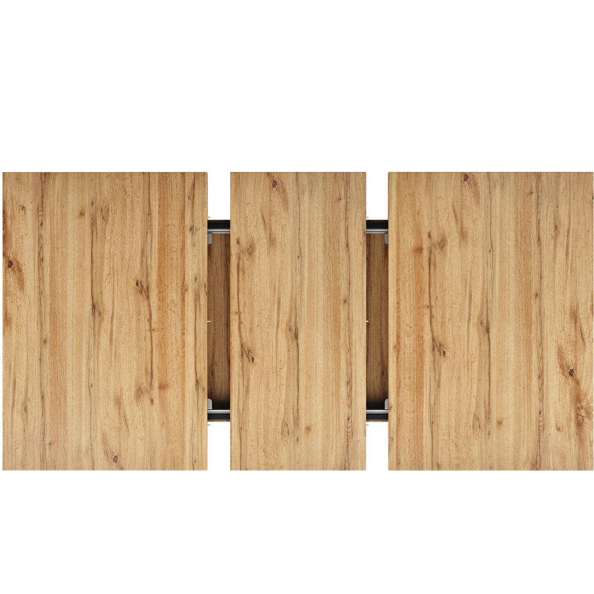 ESSTISCH aus MDF 119-158,5x80x75 cm Naturfarben ausziehbar mit gekreuztem Gestell und verstellbaren Füßen - Hellbraun, Holzwerkstoff (158.5/80/75cm) - Modfu