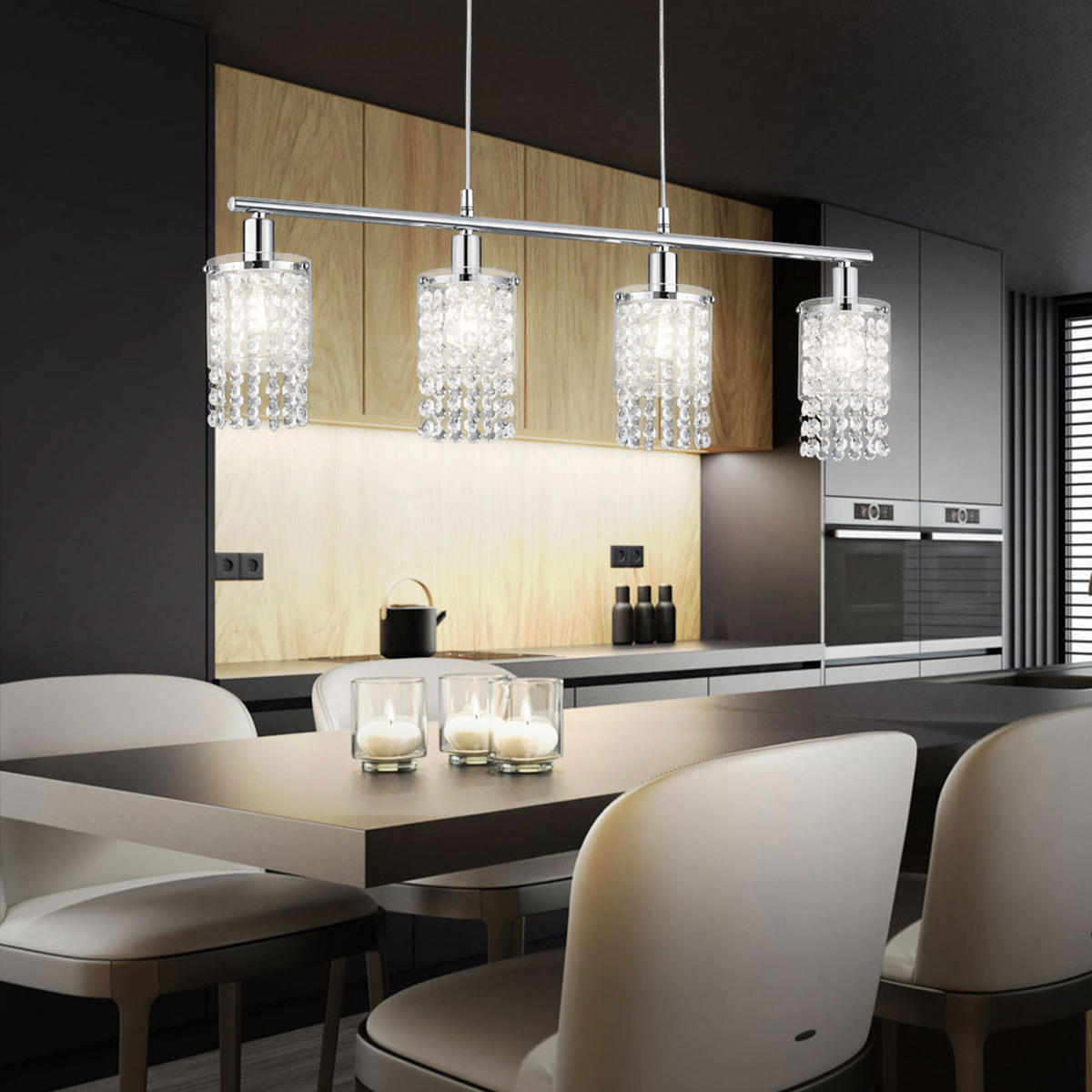 LED DECKENLEUCHTE POSH Klar Glas - Klar, Metall (11/80/140cm)