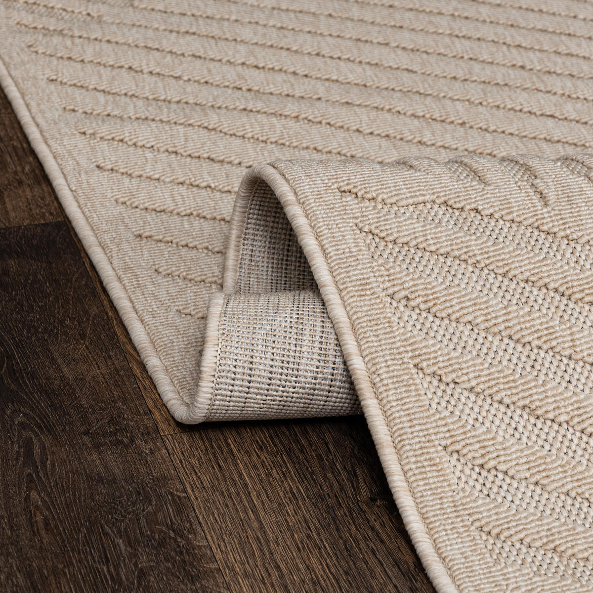 TEPPICH Beige In-Outdoor Geometrisch - Kurzflor Rechteckig - 200 x 300 cm - Beige/Creme, Textil (200/300cm) - Mazovia