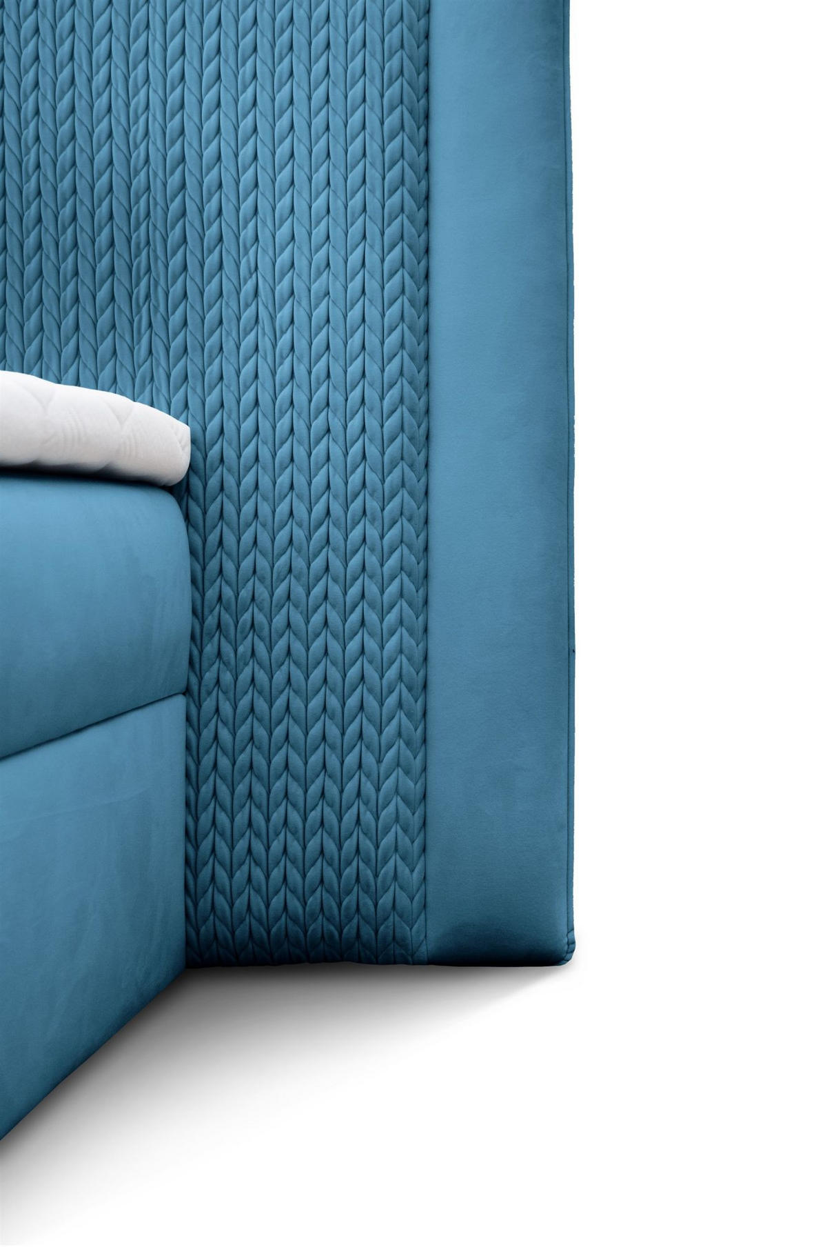 BOXBETT Cedric In Magic Velvet - Blau, Holzwerkstoff/Textil (140/200cm) - Fun Möbel
