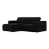 ECKSOFA Links Samt Stoff Schwarz - Schwarz/Grün, Kunststoff/Textil (167/224cm) - Makamii