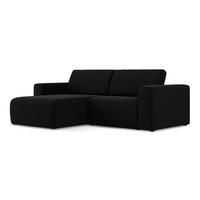 ECKSOFA Links Samt Stoff Schwarz - Schwarz/Grün, Kunststoff/Textil (167/224cm) - Makamii