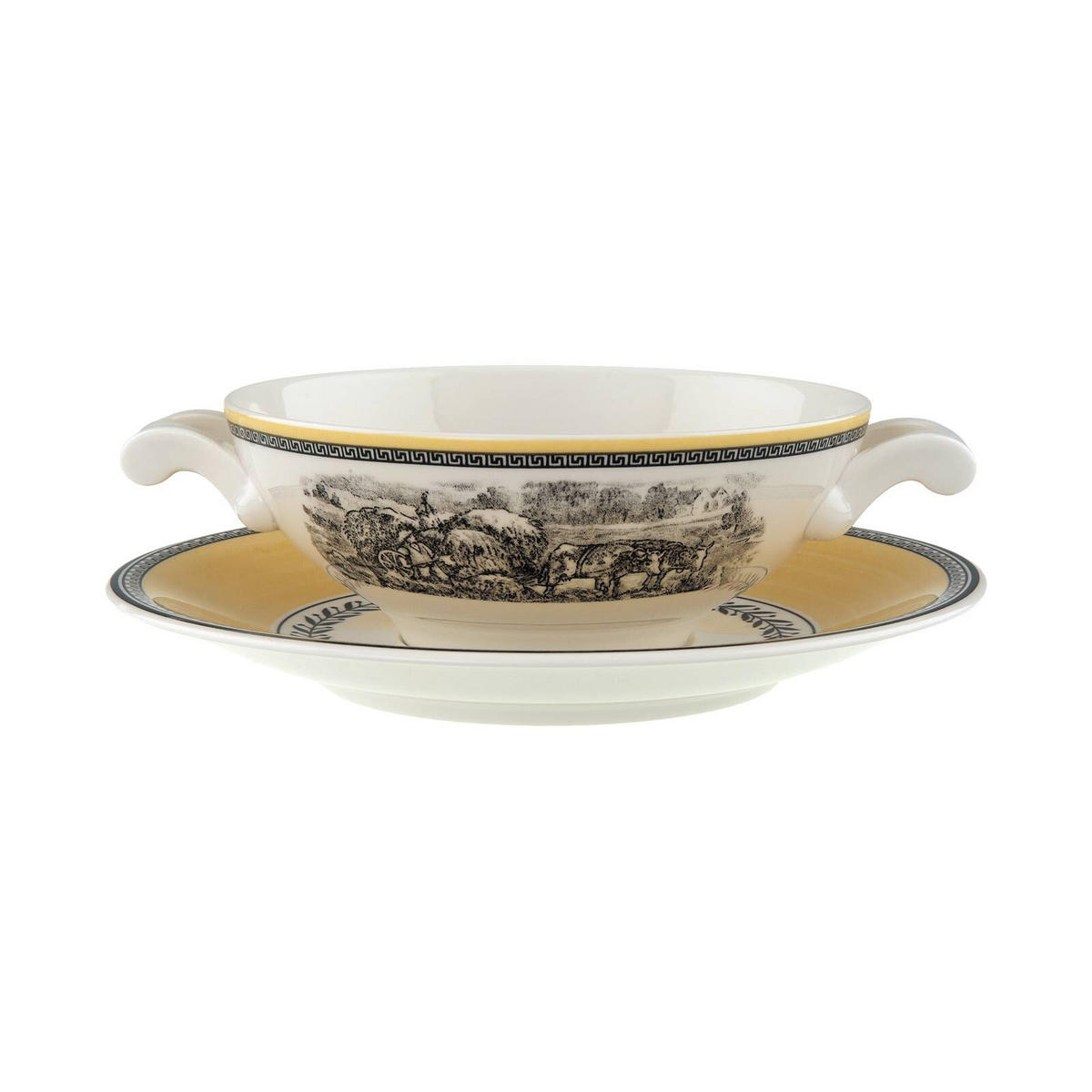 SUPPENTASSE MIT UNTERTASSE Audun Ferme bunt 400 ml - Multicolor, Keramik (0.4L) - Villeroy & Boch