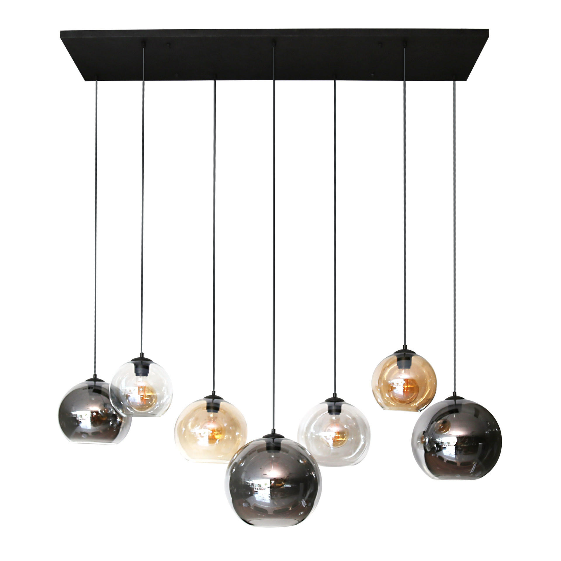 HÄNGELEUCHTE Globe Schwarz 45/145/150 cm - Schwarz, Glas (45/145/150cm) - Hoyz Collection