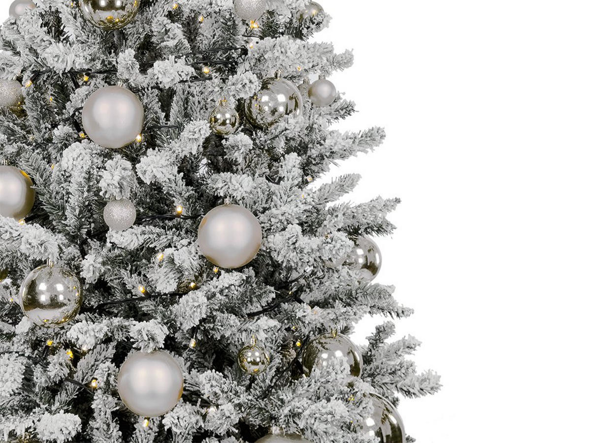 WEIHNACHTSBAUMSCHMUCK-SET SILBERWEIHNACHTEN 73-teilig, für Weihnachtsbäume 120–210 cm, inkl. Aufbewahrungsbox - Silberfarben, Kunststoff/Textil (55/50/75cm) - LAALU