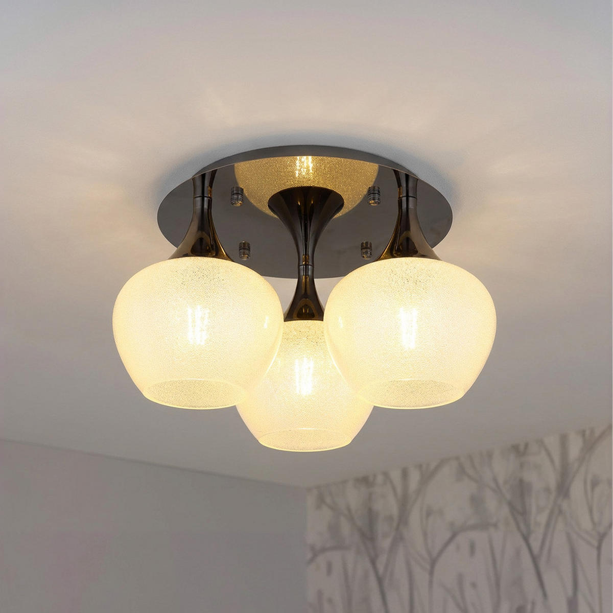 LED DECKENLEUCHTE Glas Schwarz - Schwarz, Glas (45/45/27.5cm) - Globo Lighting
