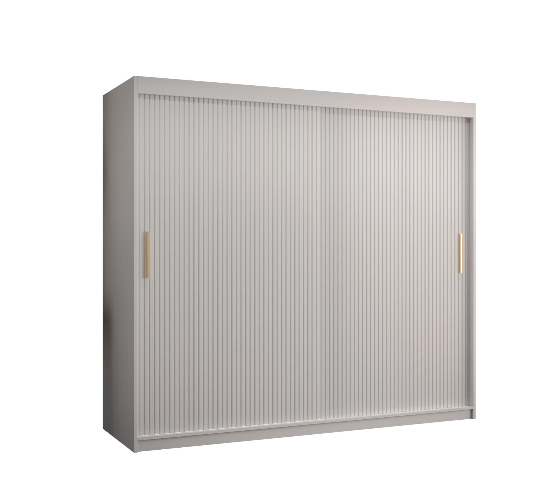 SCHWEBETÜRENSCHRANK 200/200/62 2-türig - Goldfarben/Weiß, Holz/Kunststoff (200/200/62cm) - MÖBEL KRYSPOL