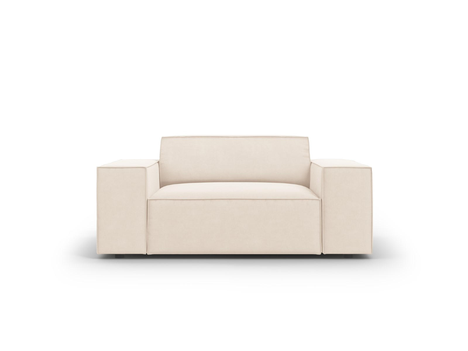 SESSEL Jodie aus Samt leichtes beige - Beige, Textil (102/70/124cm) - Micadoni
