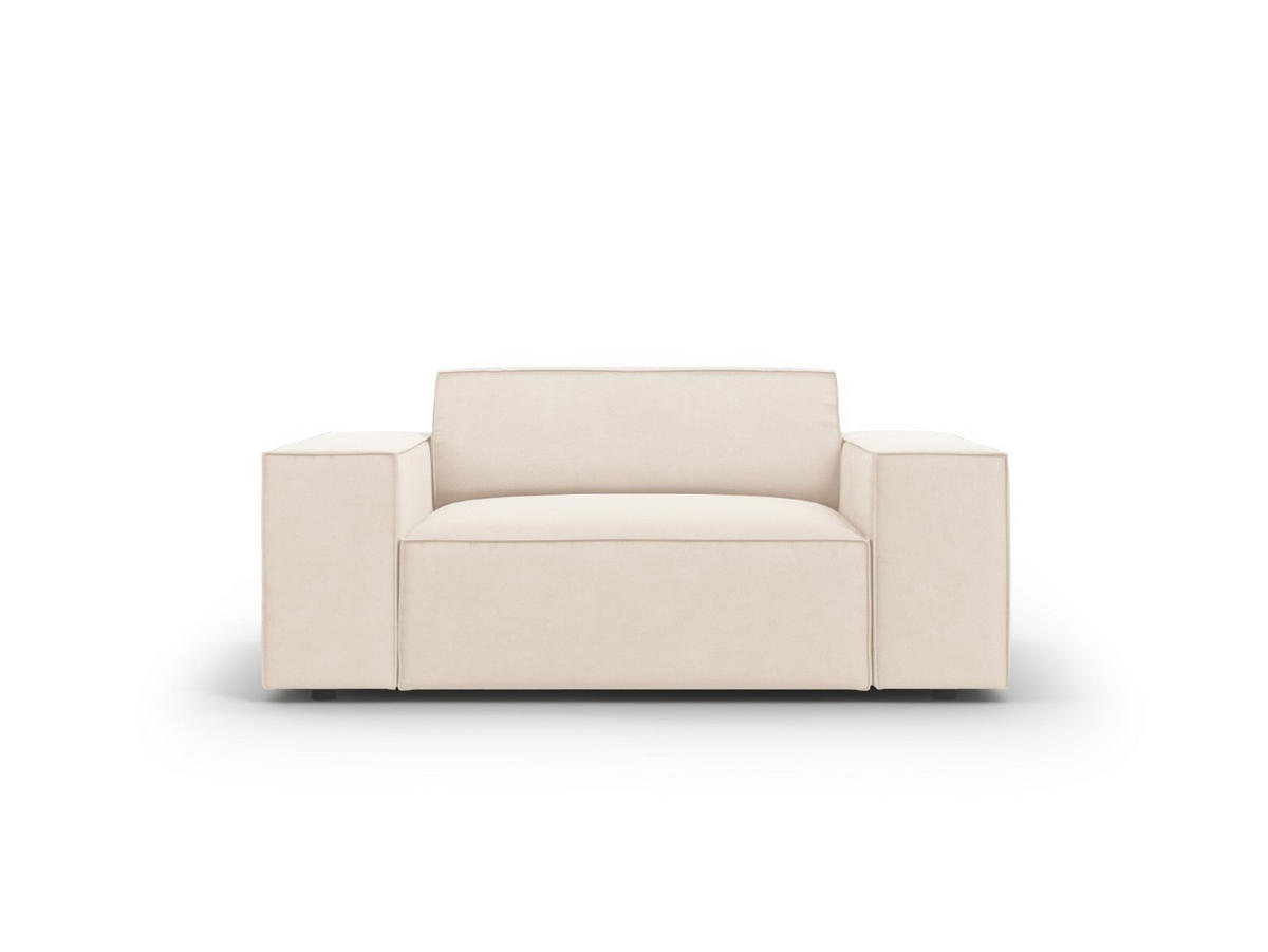 SESSEL Jodie aus Samt leichtes beige - Beige, Textil (102/70/124cm) - Micadoni