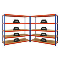 SCHWERLASTREGAL Giant Elephant 2er-Set mit 2x 180x180x60 cm Fachlast 200 kg Blau-Orange - Orange, Metall (360/180/60cm) - PROREGAL