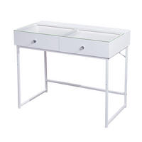 KONSOLENTISCH mit LED 2 Schubladen 100/55/81 CM - Weiß, Holz (100/55/81cm) - VANITII