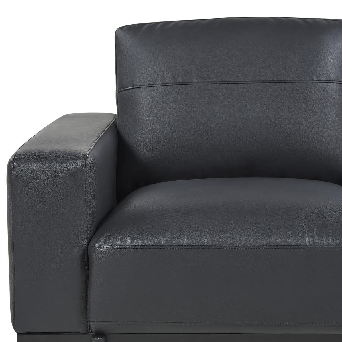 2-SITZER-SOFA Kunstleder schwarz Sovik - Schwarz, Kunststoff/Textil (156/72/87cm) - Beliani