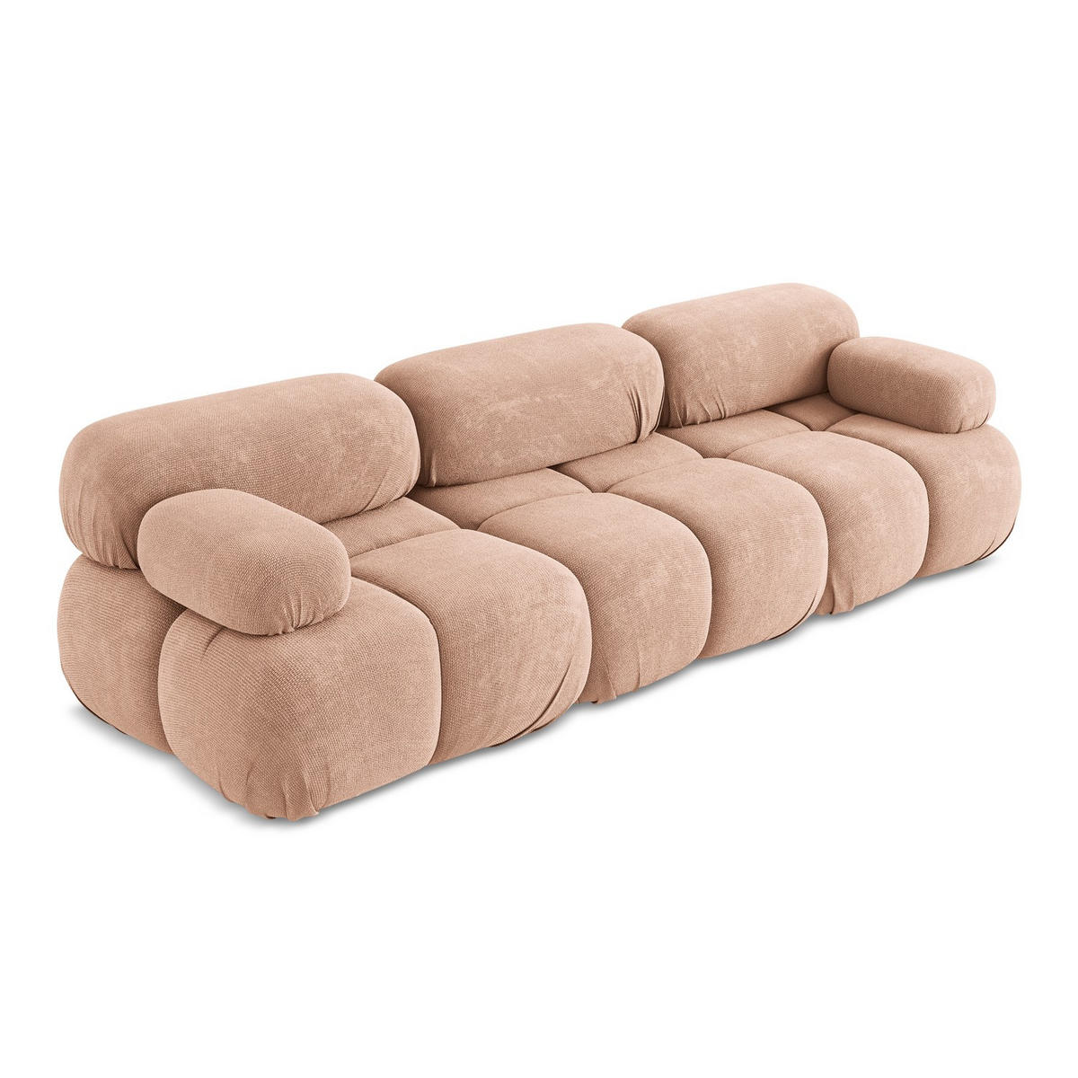3-SITZER SOFA Chenille Stoff Pink - Pink/Koralle, Kunststoff/Textil (285/70/96cm) - LaMiaSofa