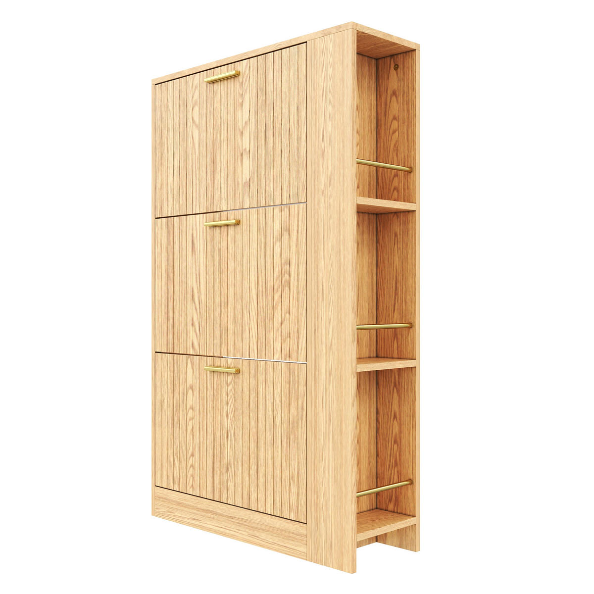 SCHUHSCHRANK Natur 70/23,5/115 cm - Naturfarben, Holzwerkstoff (70/115/23.5cm) - PANGIVO
