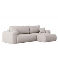 ECKSOFA Mit Schlaffunktion Und Bettkasten L-förmiges Sofa Capri Stoff Verita Rechts Ecru - Creme, Holz (272/145cm) - Kaiser Möbel