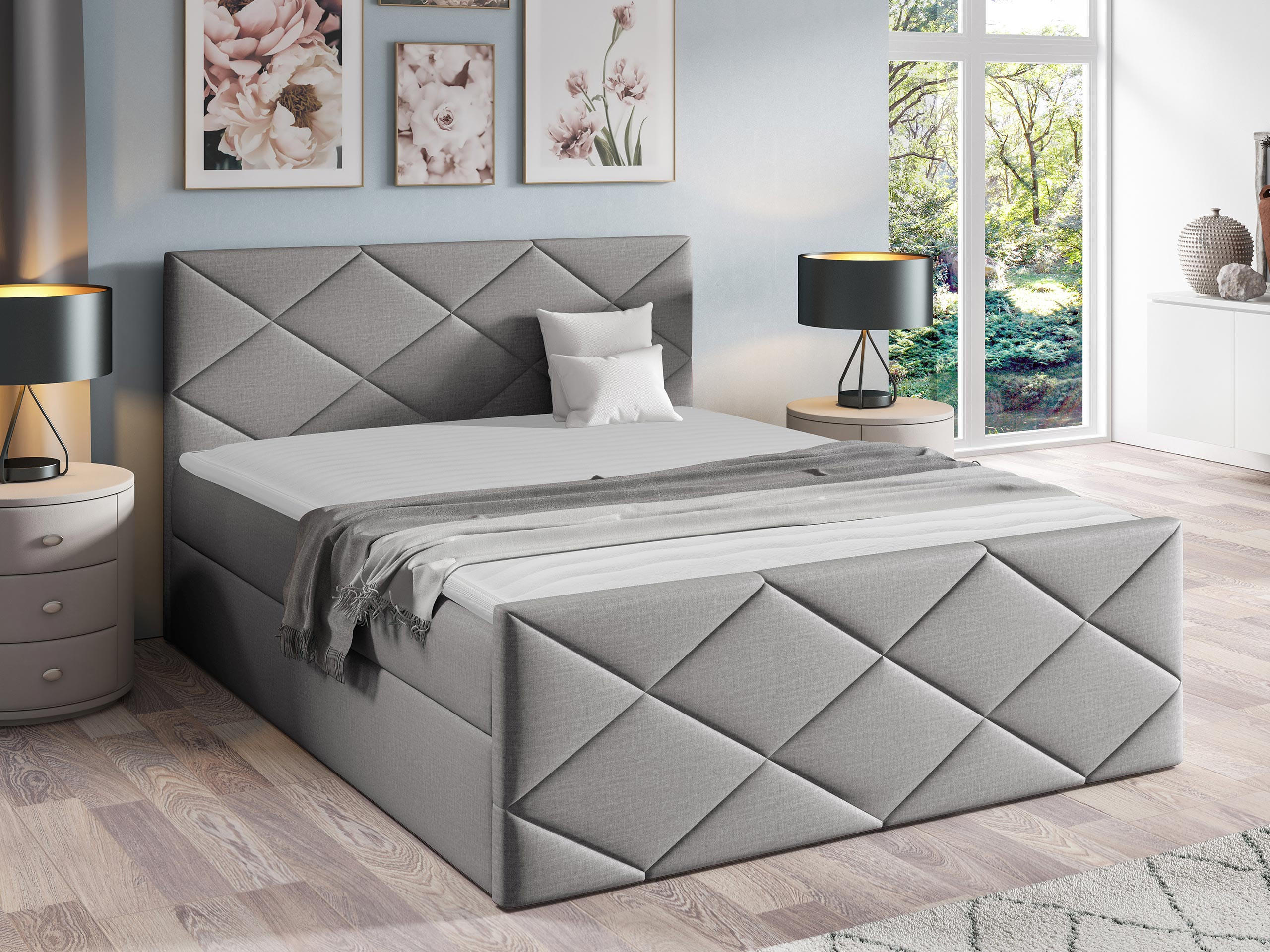 BOXBETT Herkules - Silberfarben, Holz (120/200cm) - MIRJAN24