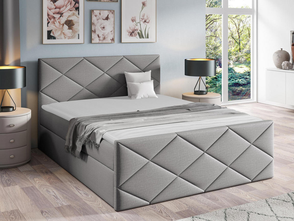 BOXBETT Herkules - Silberfarben, Holz (120/200cm) - MIRJAN24
