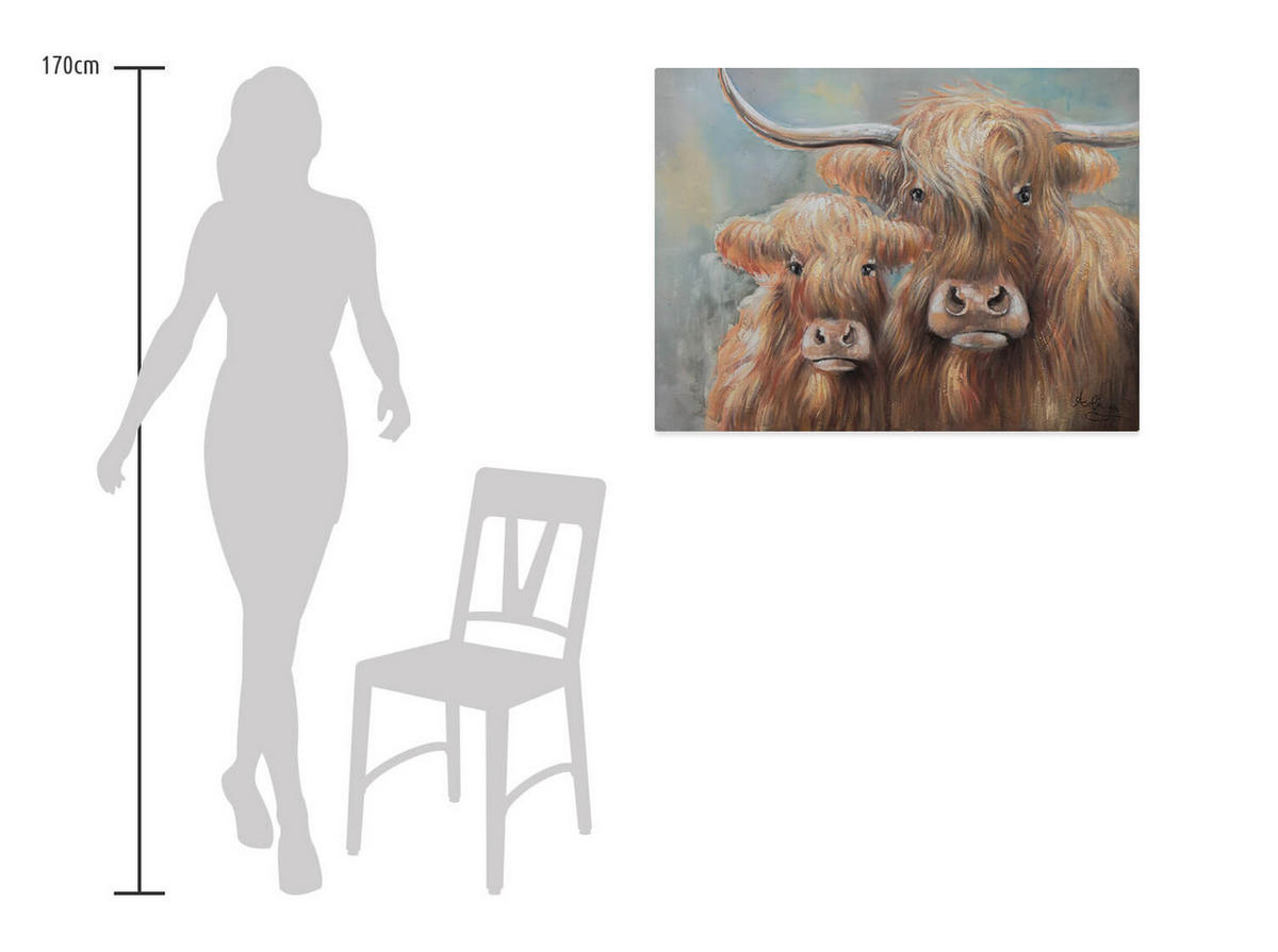 RUČNE MAĽOVANÝ AKRYLOVÝ OBRAZ 100/75 cm, hnedý, abstraktný dekoratívny motív - hnedá, drevo/textil (100/75cm) - KUNSTLOFT