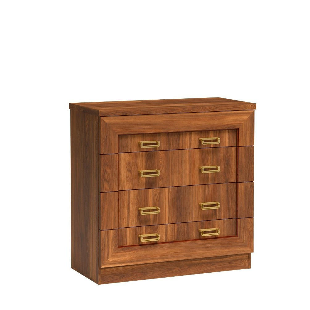 KOMMODE UDINE 90/90/44cm mit 4 Schubladen Türen Braun - Braun, Holzwerkstoff (90/90/44cm) - MASSENO