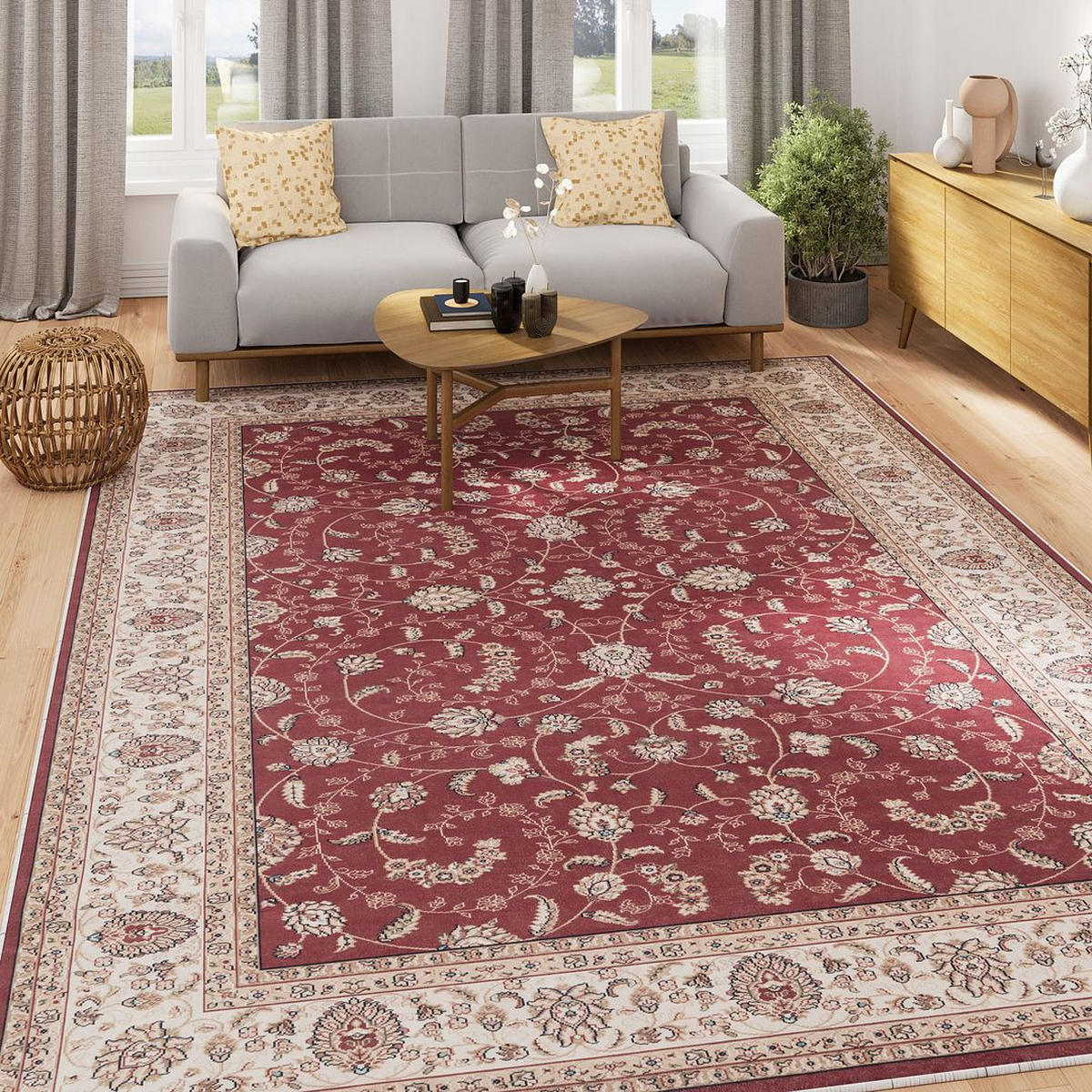 TEPPICH WASCHBAR Verona Matilda Rot - Rot, Textil (191/279cm) - Kukoon Rugs