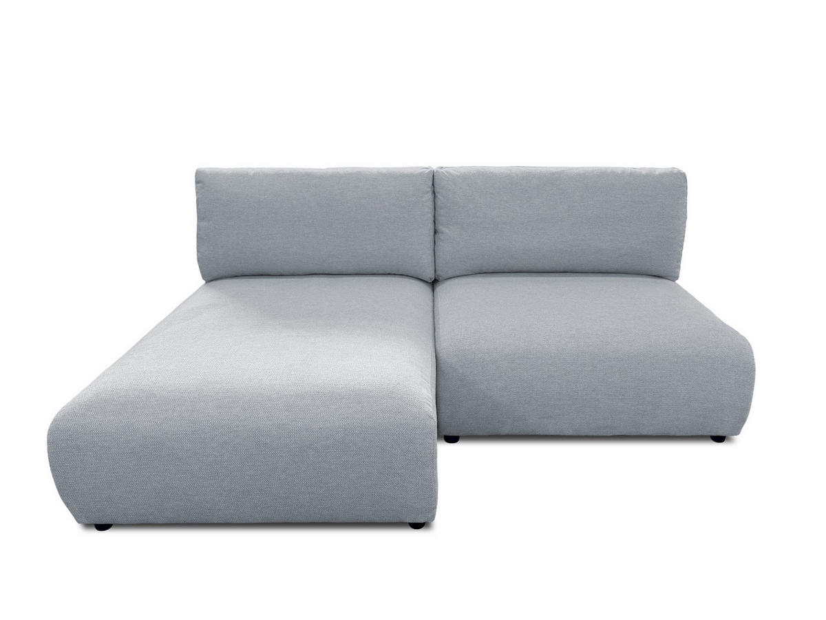 ECKSOFA Sora mit Schlaffunktion, Bettkasten und extra tiefer Komfortzone aus hochwertigem Grau Strukturstoff - Schwarz/Grau, Holz/Kunststoff (140/200cm) - S-Style