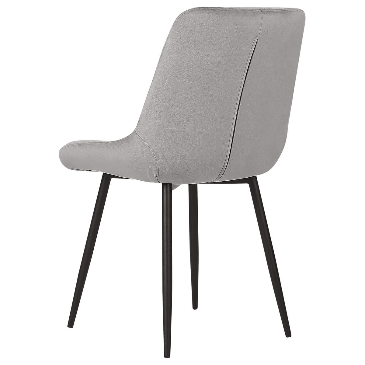 ÉTKEZŐSZÉK 2 darabos Szett Bársony Szürke Melrose - szürke, textil/fém (51/85/58cm) - Beliani