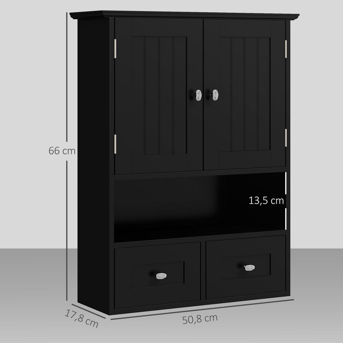 HÄNGESCHRANK Schwarz 1 Stück - Schwarz, Kunststoff (50.8/66/17.8cm) - GiPP