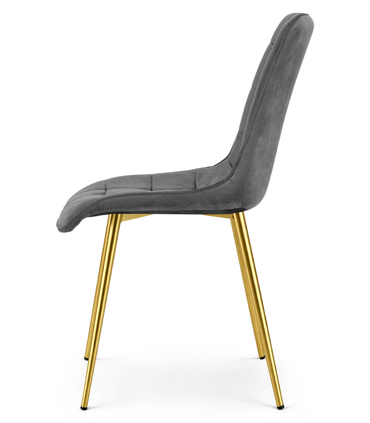 STUHL Dunkelgrau 49x60 cm SPLIT Samtbezug x 2 - Grau, Metall (49/59/60cm)