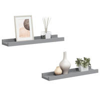 BILDERLEISTEN 2Er Set Grau 40/9/3 Cm Mdf - Grau, Holzwerkstoff (9/3/40cm) - vidaXL