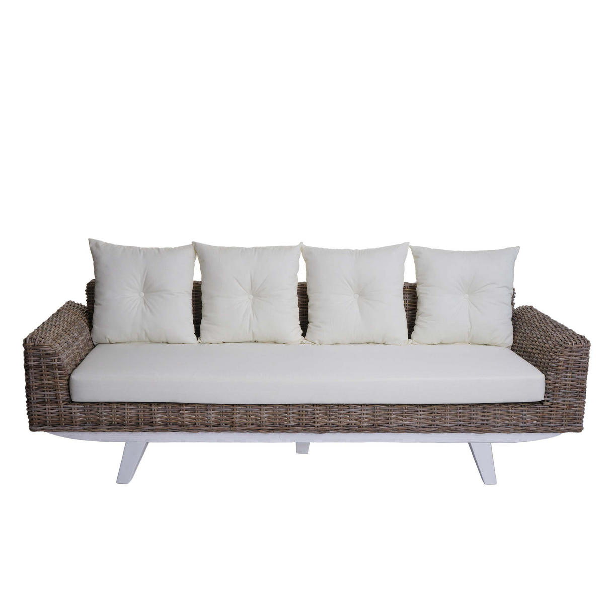 SOFA Cremeweiß - Weiß, Holz (209/85/78cm) - MCW