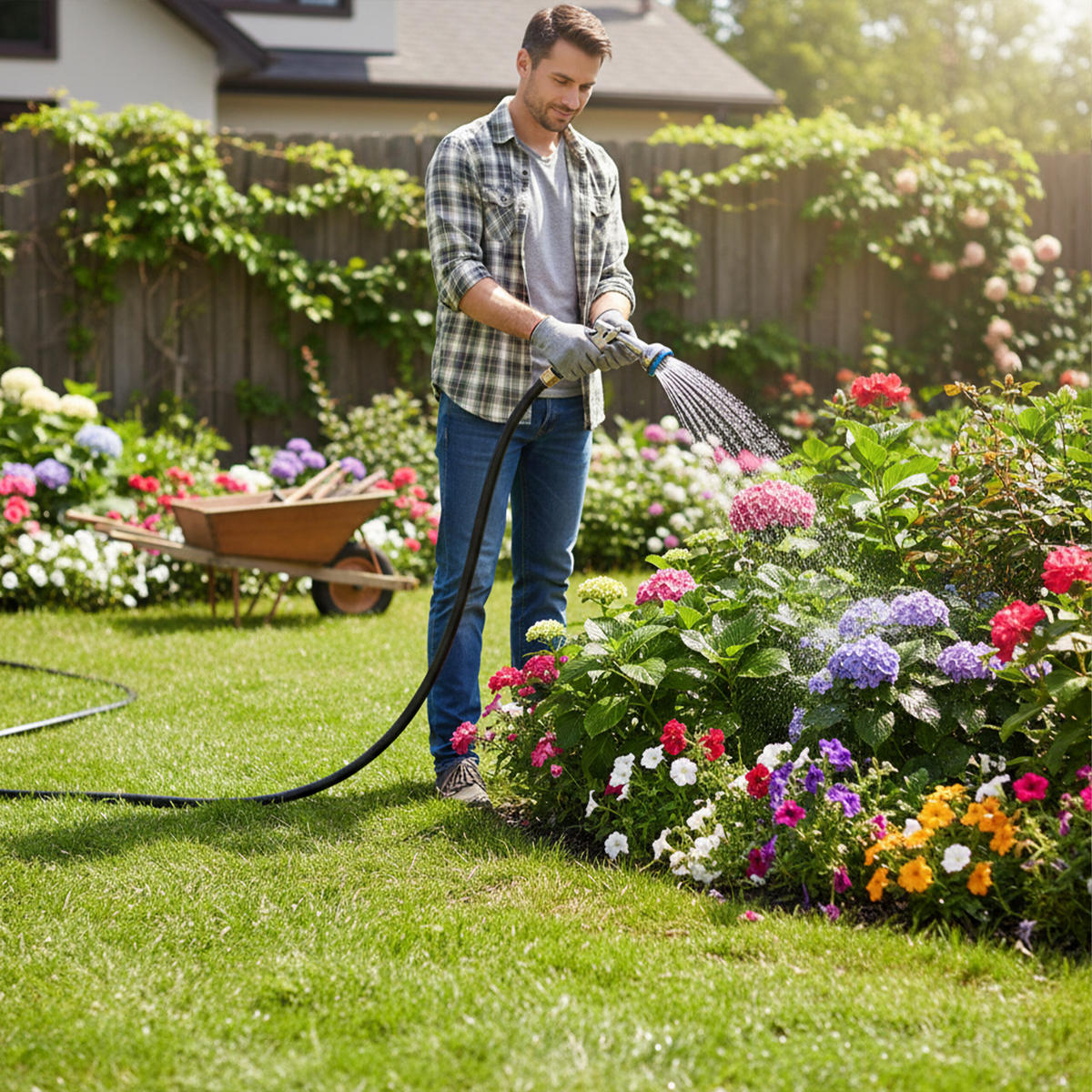 GARTENSCHLAUCH - Schwarz, Kunststoff (5000cm) - Relaxdays
