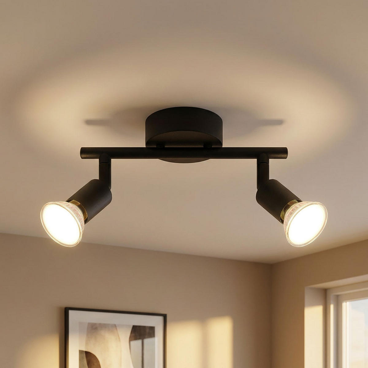 LED DECKENLEUCHTE Metall Schwarz - Schwarz, Metall (22/8/12.5cm) - Globo Lighting