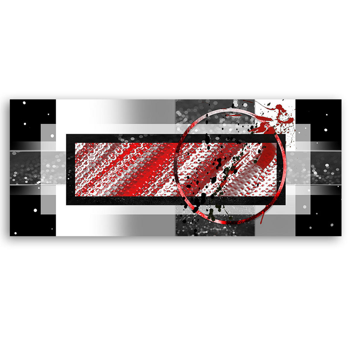 WANDBILD geometrische abstraktion - Silberfarben, Textil (90/30cm) - Feeby