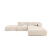 ECKSOFA Ottomane Rechts OVLY-L 289x176x71 Beige Cord - Kaschmir/Beige, Holzwerkstoff/Kunststoff (289/176cm) - ALTDECOR