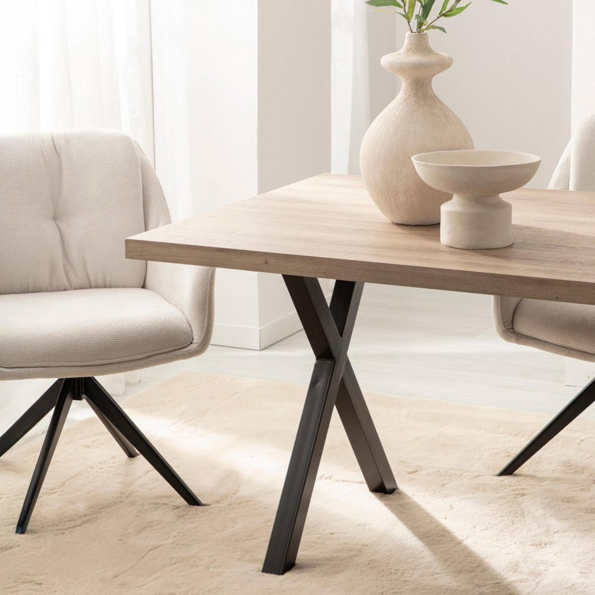 ESSTISCH Parks Schwarz 180 cm x 75 cm - Schwarz, Holzwerkstoff (90/180/75cm) - Klast Home