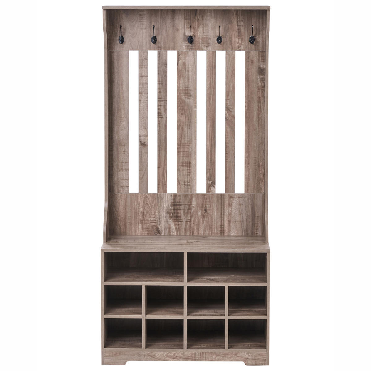 ORGANIZATOR ZA ČEVLJE s stojalom za oblačila temno rjava Deniliquim - rjava, leseni material (80/170/35cm) - Beliani