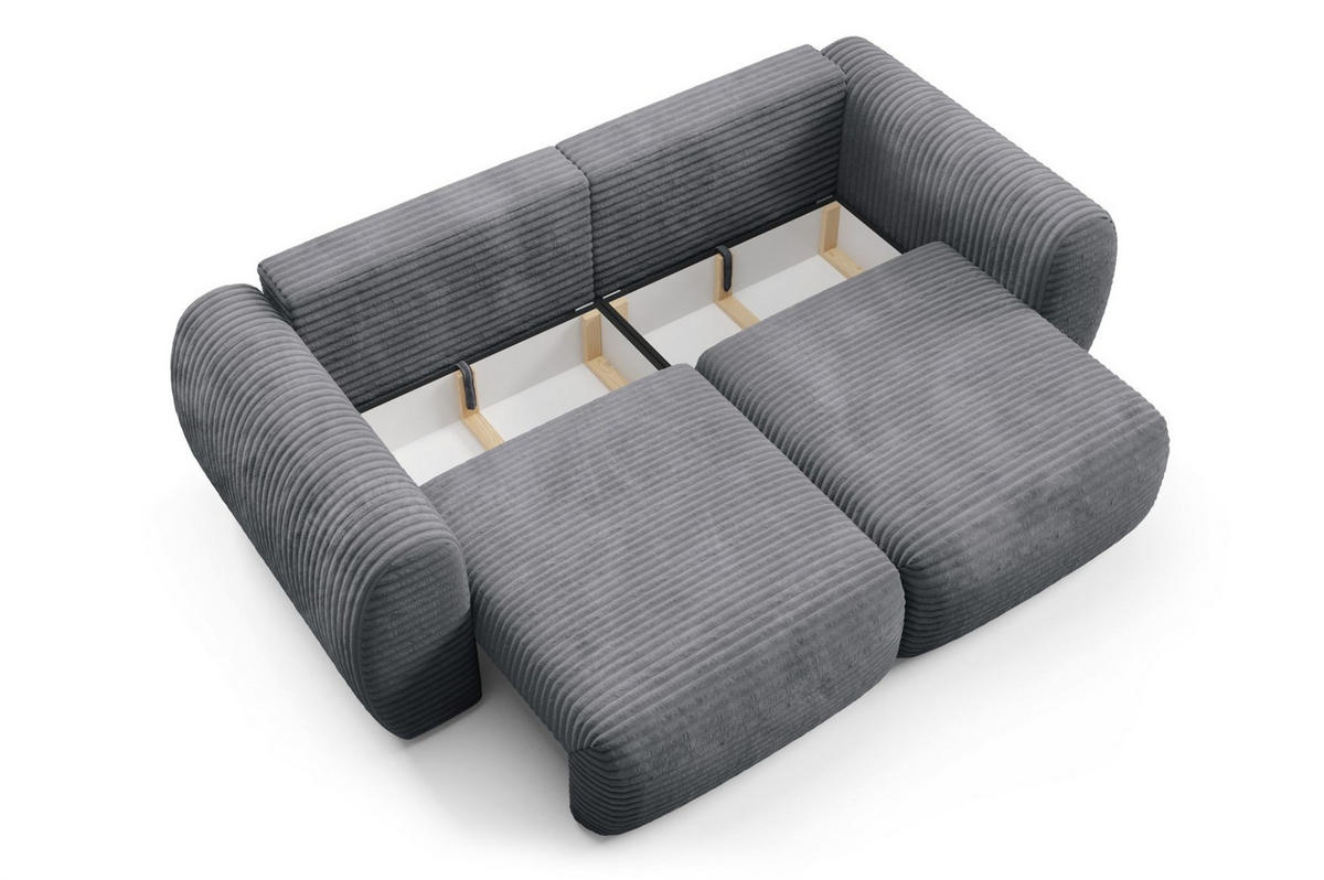 SCHLAFSOFA Simone - Anthrazit, Holzwerkstoff/Textil (266/95/110cm) - Fun Möbel