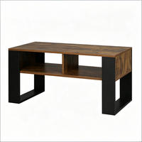 COUCHTISCH Schwarz/Braun 90/45/45,5 cm - Schwarz, Holz (45/90/45.5cm) - PANGIVO