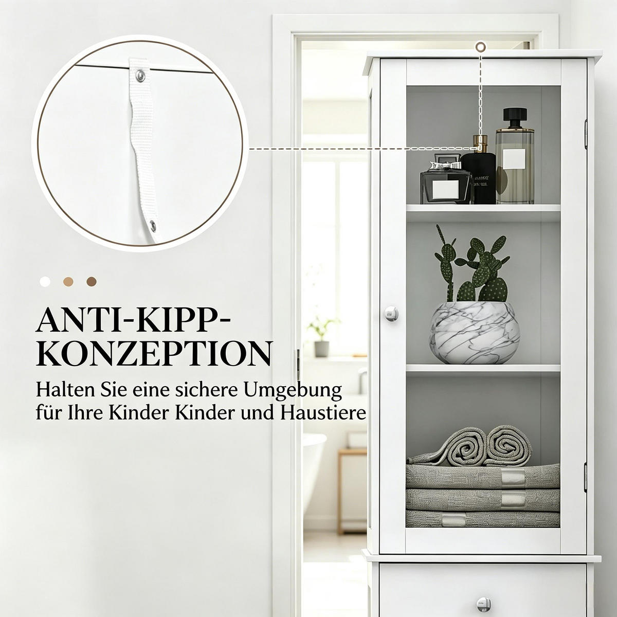 HOCHSCHRANK Weiß mit Türen, Schublade und verstellbaren Einlegeböden 40/27/171,5 cm - Weiß, Holzwerkstoff (40/171.5/27cm) - PANGIVO