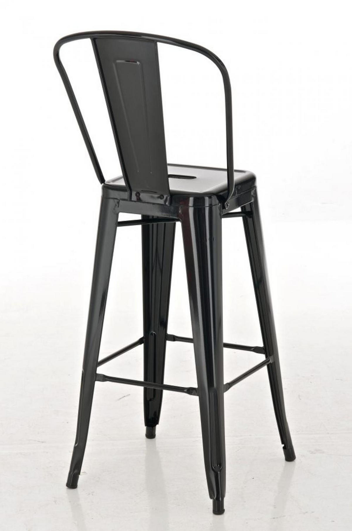 BARHOCKER Metall schwarz - Eukalyptusholzfarben/Schwarz, Metall (44/115/52cm) - CLP