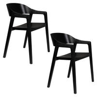 ESSZIMMERSTUHL Westlake Armlehne Schwarz - 2 er Set - Braun, Holzwerkstoff (58/76/52cm) - Dutchbone