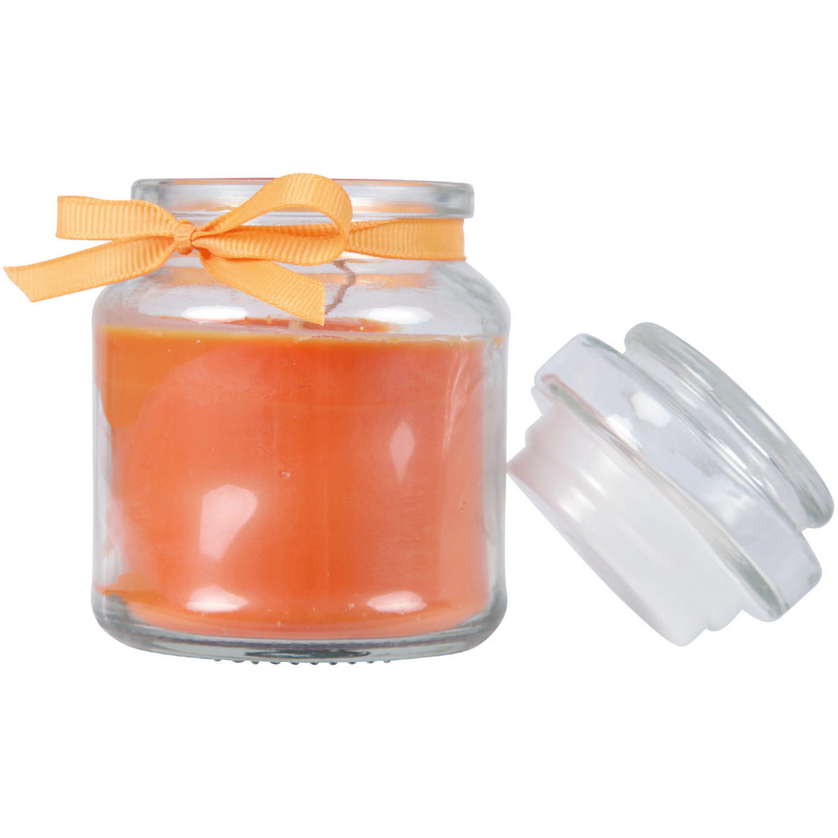 DUFTKERZE im Bonbonglas mit Deckel Honigmelone 30h - Orange, Glas (7/10cm)