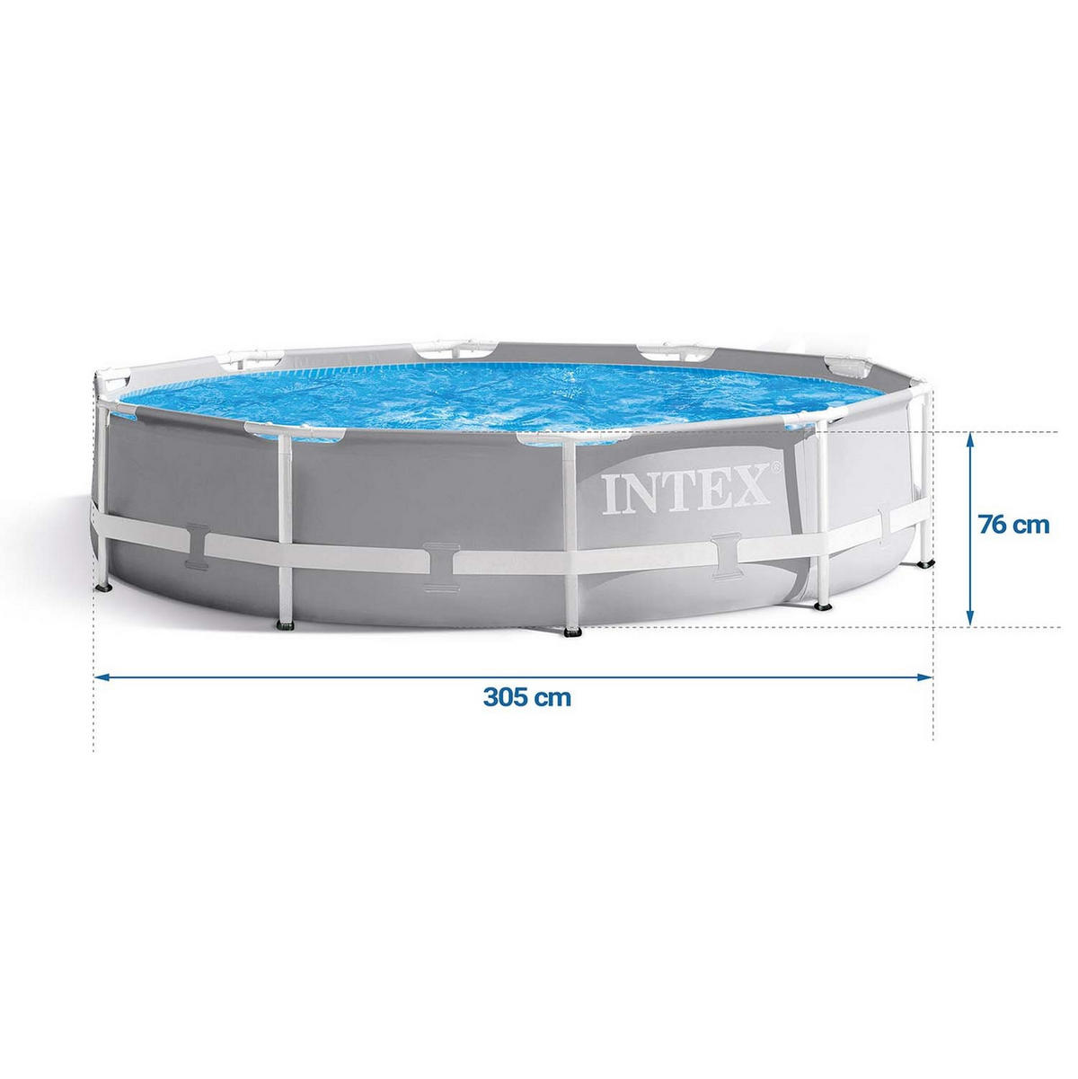 POOL SET 305 x 76 cm, 15in1 - 26702 - Grau, Textil (305/76cm)