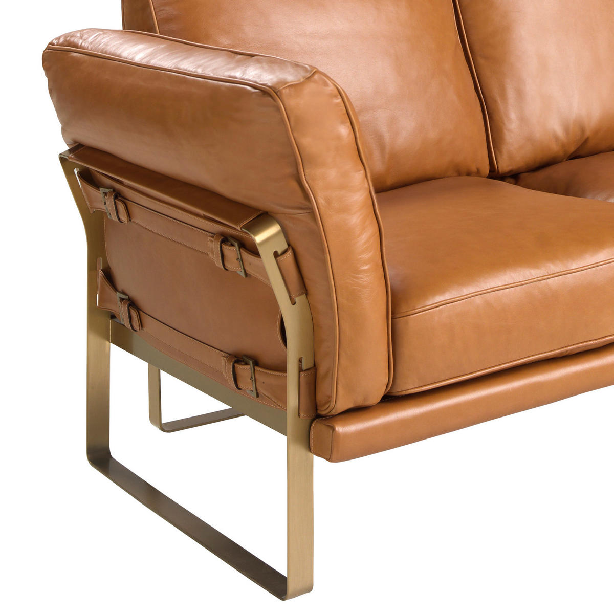 SOFA Klassisch Kamel Gold 160/90/84 - Braun, Leder (160/84/90cm) - ANGEL CERDA