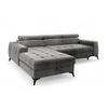 ECKSOFA L Form Arkucio Mini Grau 260/200/95 cm Links mit Schlaffunktion - Schwarz/Grau, Textil/Metall (200/260cm) - AX Living