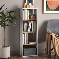 BÜCHERREGAL Tomy Weiß/Goldkraft Eiche 40 x 120 cm ,4 Fächer - Honigeiche/Weiß, Holzwerkstoff (40/120/30cm) - Vicco